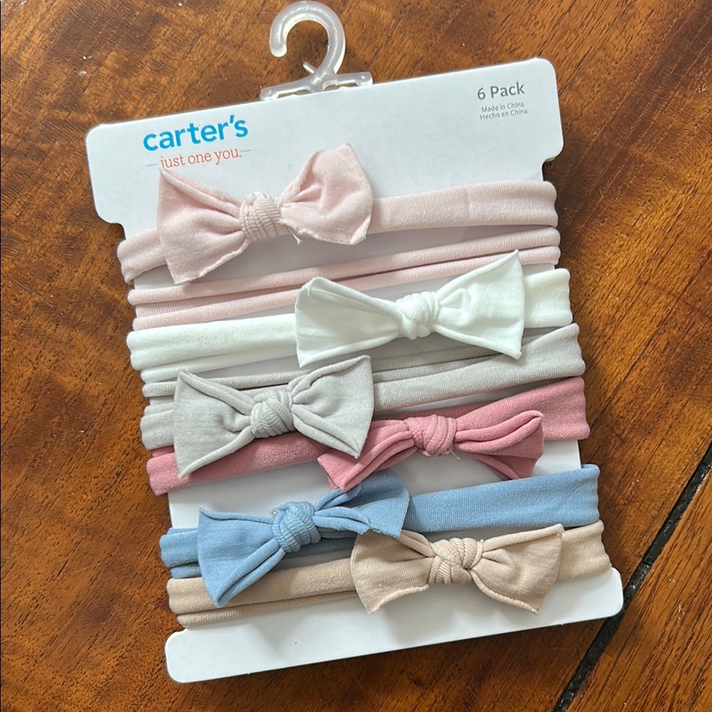 NWT Carter's Baby Headbands 6-Pack